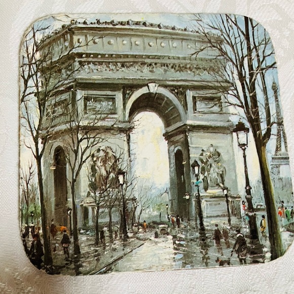 VTG FRENCH SCENES COASTERS CORKWOOD  BACK EUC - RARE PARIS  FRENCH SCENERY - Picture 6 of 11